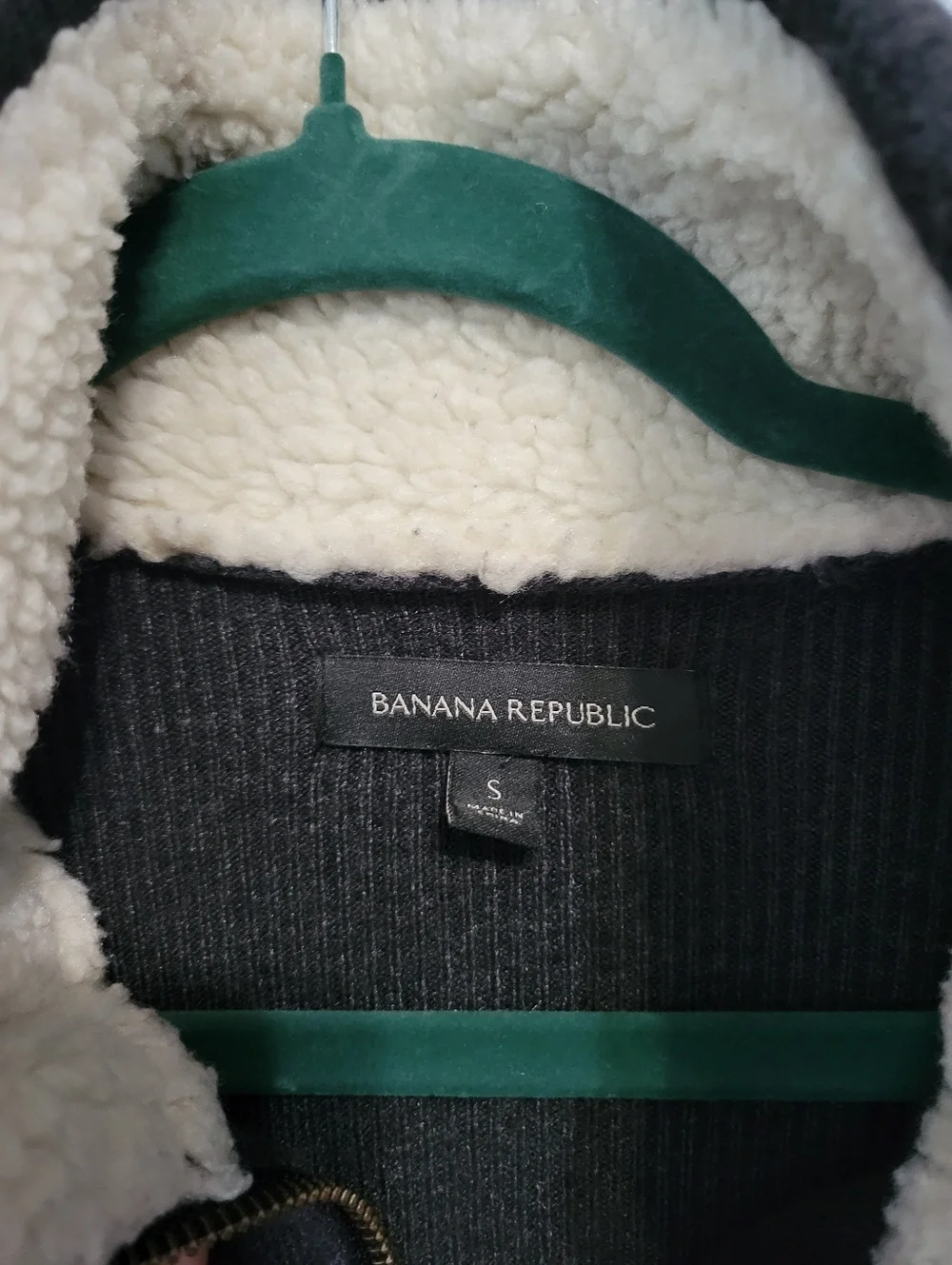 Banana Republic Sherpa Cadet Dark Charcoal Mens Jacket S